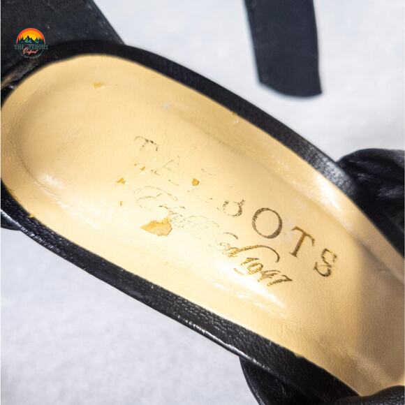 Talbots Strappy Sandal Black Leather Wrap Straps Block Heel Prep Women's Size 6B - Picture 11 of 12